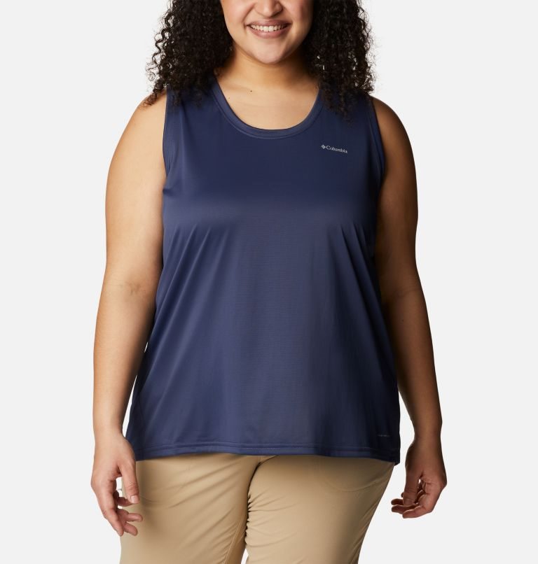 Women\'s Columbia Hike Tanks Navy | Plus Size CA-W1A63